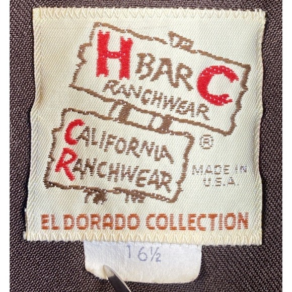 H Bar C Ranchwear El Dorado Big Shirt Pearl Snap Western Brown Size 16 1/2 - Picture 5 of 6